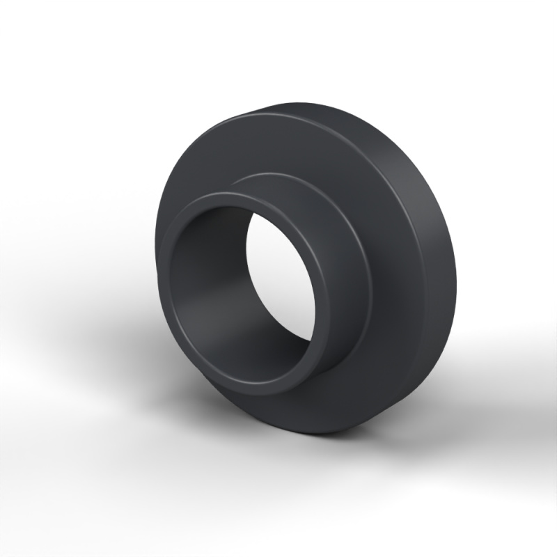 Douille isolante à collerette Ø5,1x10mm, épaulement haut Ø6,2mm, polyamide PA6.6 renforcé fibre de verre noir UL94-HB