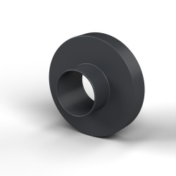 Douille isolante à collerette Ø5,1x12mm, épaulement haut Ø5,5mm, polyamide PA6.6 renforcé fibre de verre noir UL94-HB