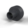 Douille isolante à collerette Ø5,2x12mm, épaulement haut Ø6,2mm, polyamide PA6.6 renforcé fibre de verre noir UL94-HB