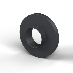 Douille isolante à collerette Ø5,2x12mm, épaulement haut Ø5,5mm, polyamide PA6.6 renforcé fibre de verre noir UL94-HB