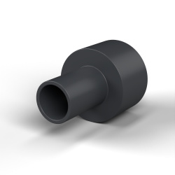 Douille isolante à collerette Ø5,2x12mm, épaulement haut Ø6,4mm, polyamide PA6.6 renforcé fibre de verre noir UL94-HB