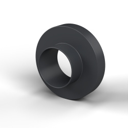 Douille isolante à collerette Ø6,1x12mm, épaulement haut Ø6,5mm, polyamide PA6.6 renforcé fibre de verre noir UL94-HB
