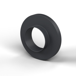 Douille isolante à collerette Ø6,2x12mm, épaulement haut Ø6,5mm, polyamide PA6.6 renforcé fibre de verre noir UL94-HB