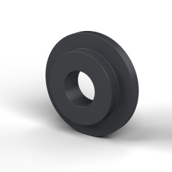 Douille isolante à collerette Ø8,5x25mm, épaulement haut Ø17,5mm, polyamide PA6.6 renforcé fibre de verre noir UL94-HB