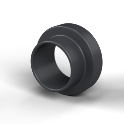 Douille isolante à collerette Ø2,6x4,2mm, épaulement bas Ø3mm, polyamide PA4.6 renforcé fibre de verre noir UL94-V0