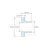Plan coté 4,8 mm, Douille isolante à collerette Ø4,4x8,7mm, épaulement bas Ø5,21mm, polyamide PA6.6 naturel UL94-V2