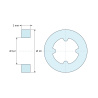Plan coté 2 mm, Entretoise lisse auto-retenue plastique polyamide PA6.6 noir UL94-HB Ø6,2x10mm pour vis M6