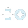 Plan coté 3 mm, Entretoise lisse auto-retenue plastique polyamide PA6.6 naturel UL94-V2 Ø4,1x6,3mm pour vis M3,5